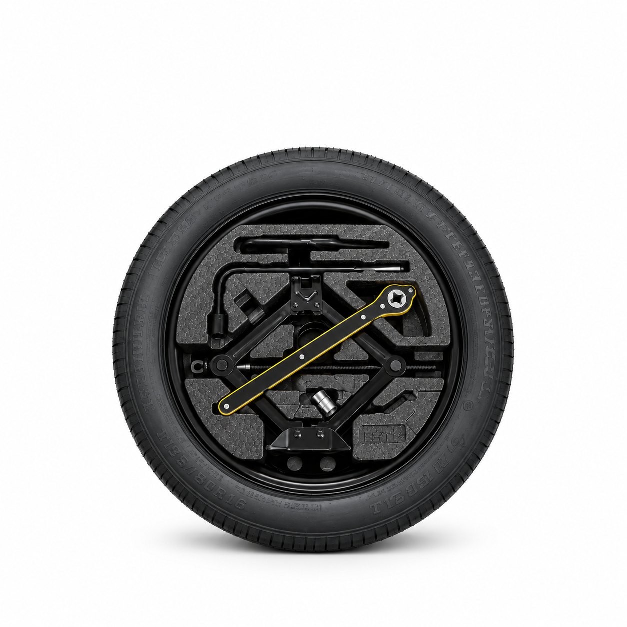Spare wheels and tool kits for automotive dealerships and service centers